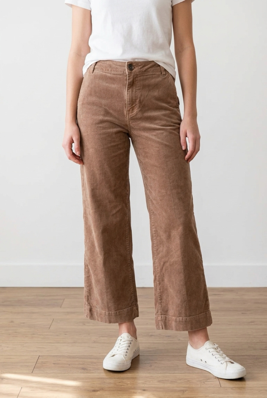 Bella Dahl Corduroy Wide Leg Pants Size 28 Brown